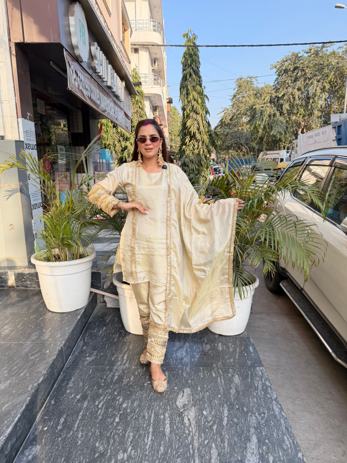 Beautiful Suit With Kiran Work PC2751