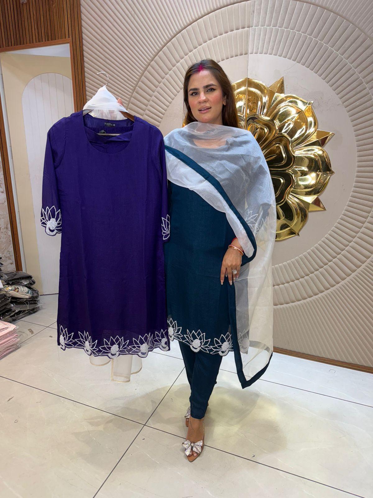 Elegant Suit With Cut Out Work PC2742