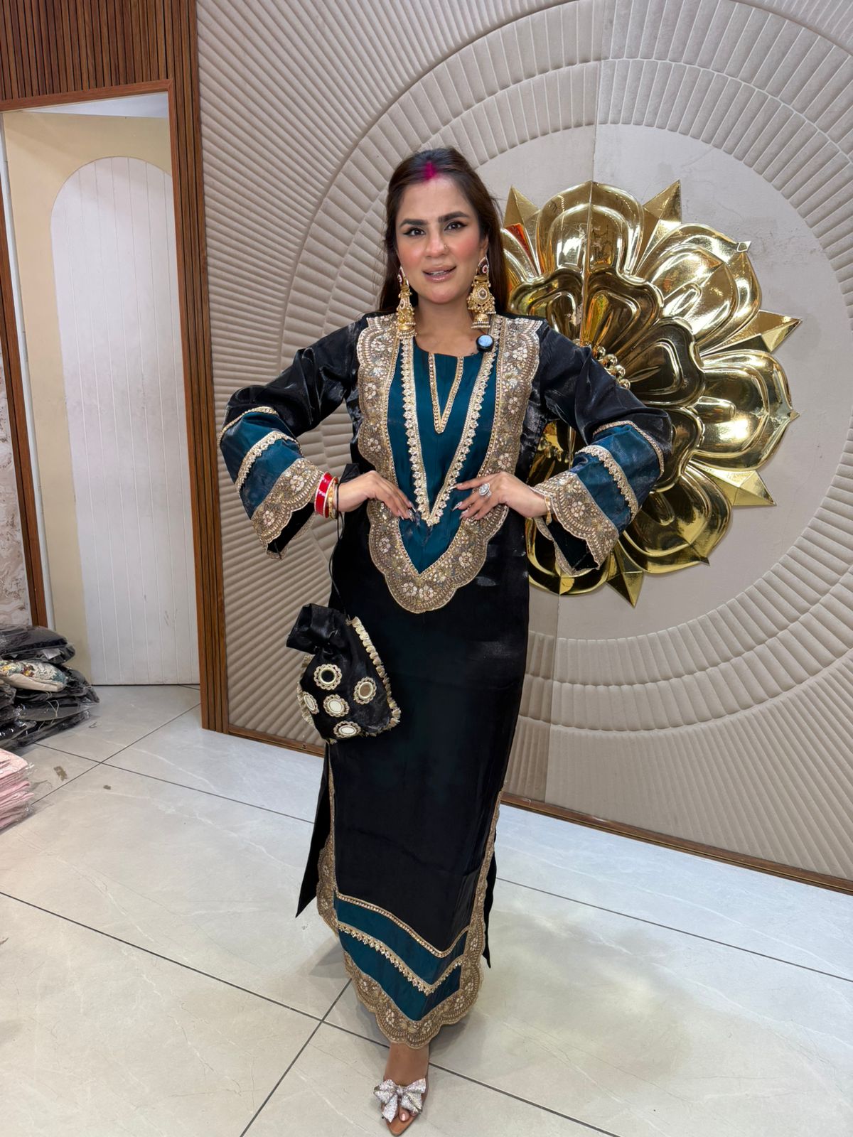 Stunning Indo Western Dress With Potli PC2748