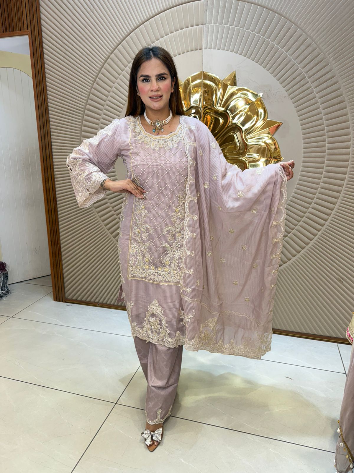 Beautiful Suit With Embroidery Work PC2755