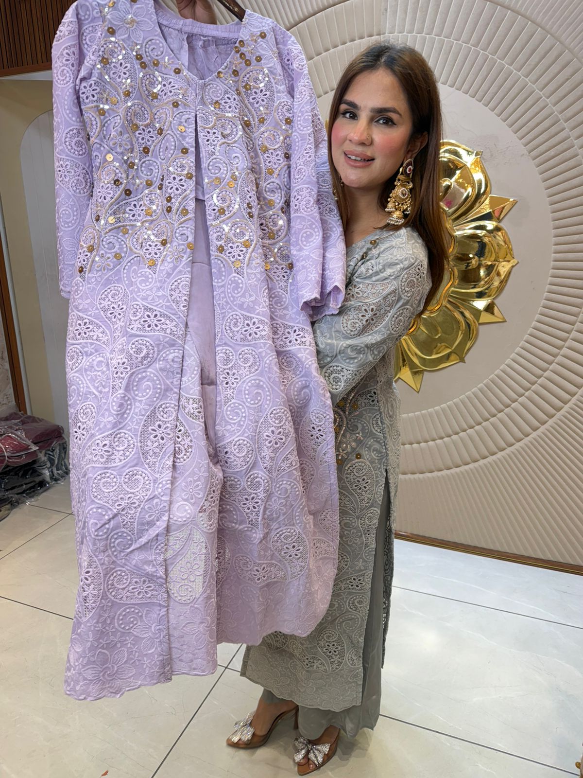 Beautiful 3pc Set With Long Designer Shrug PC2758