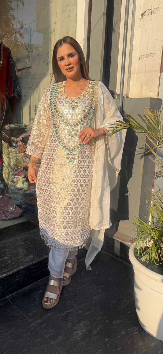 Beautiful Hand Embroidery Work Suit PC2796