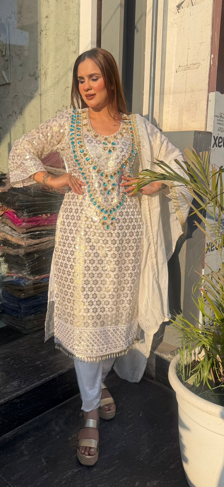 Beautiful Hand Embroidery Work Suit PC2796