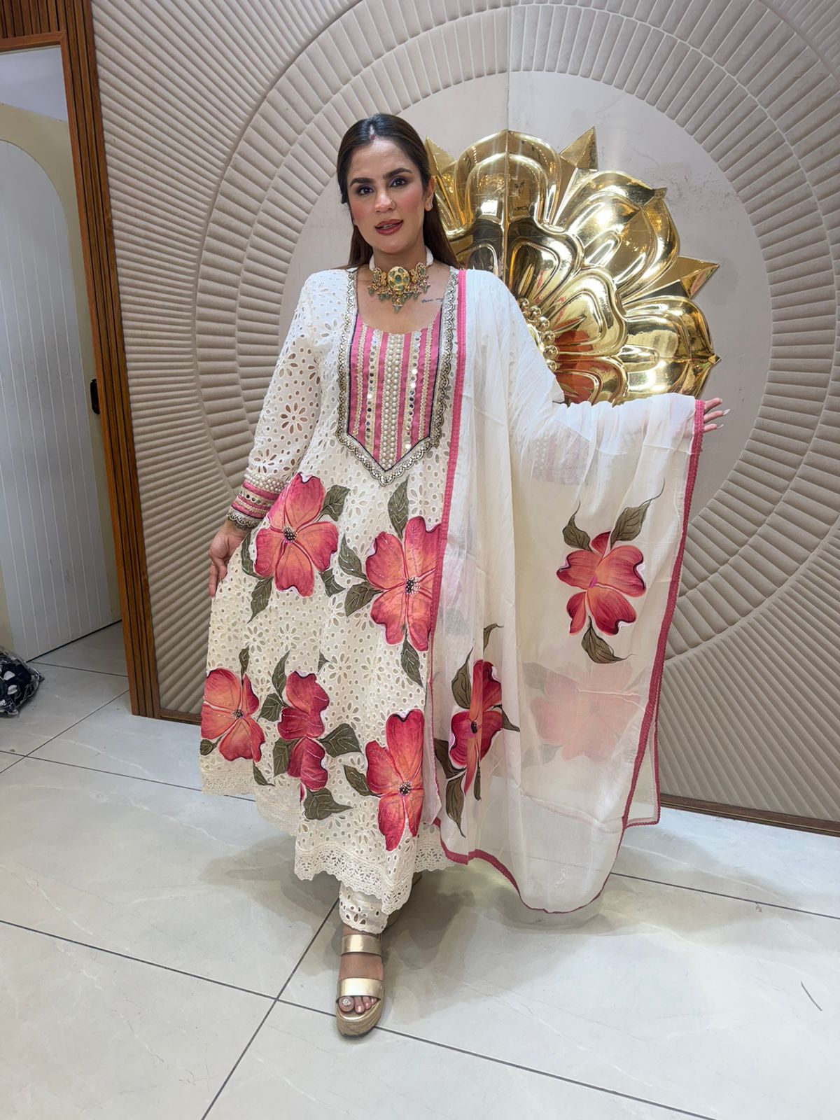 Elegant Suit With Flower Design PC2797