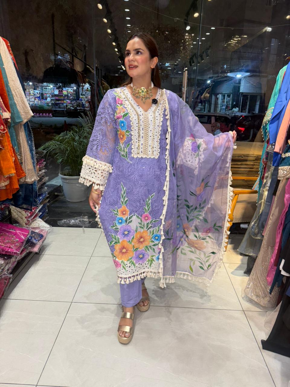 Beautiful Suit With Lace Work PC2798
