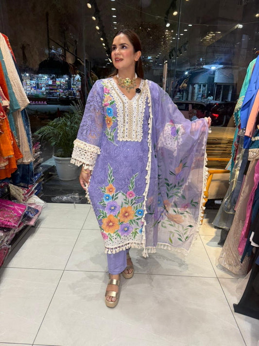 Beautiful Suit With Lace Work PC2798