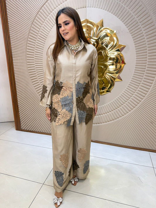 Elegant Coord-set With Flower Design PC2812