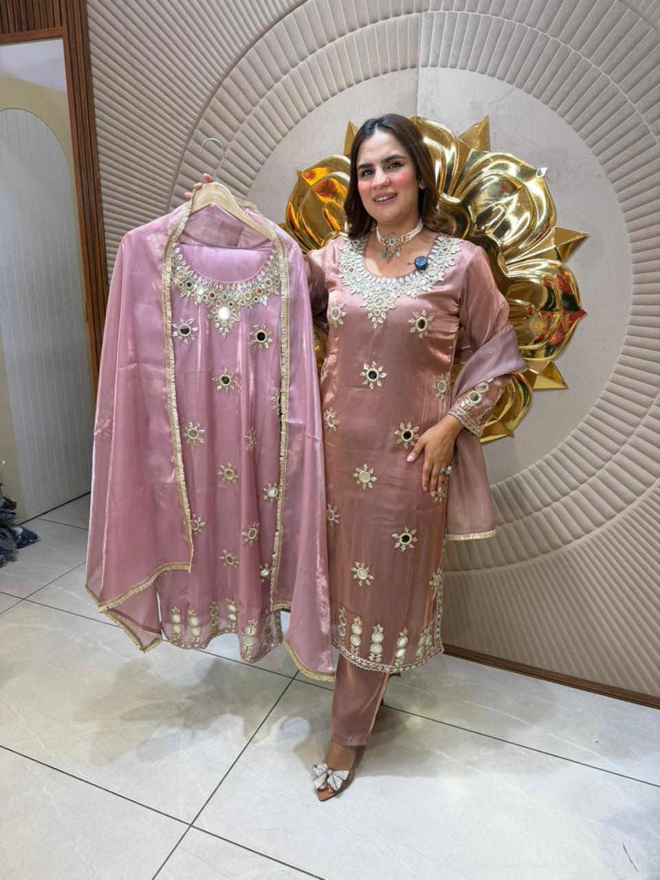 Elegant Suit With Mirror Work PC2819