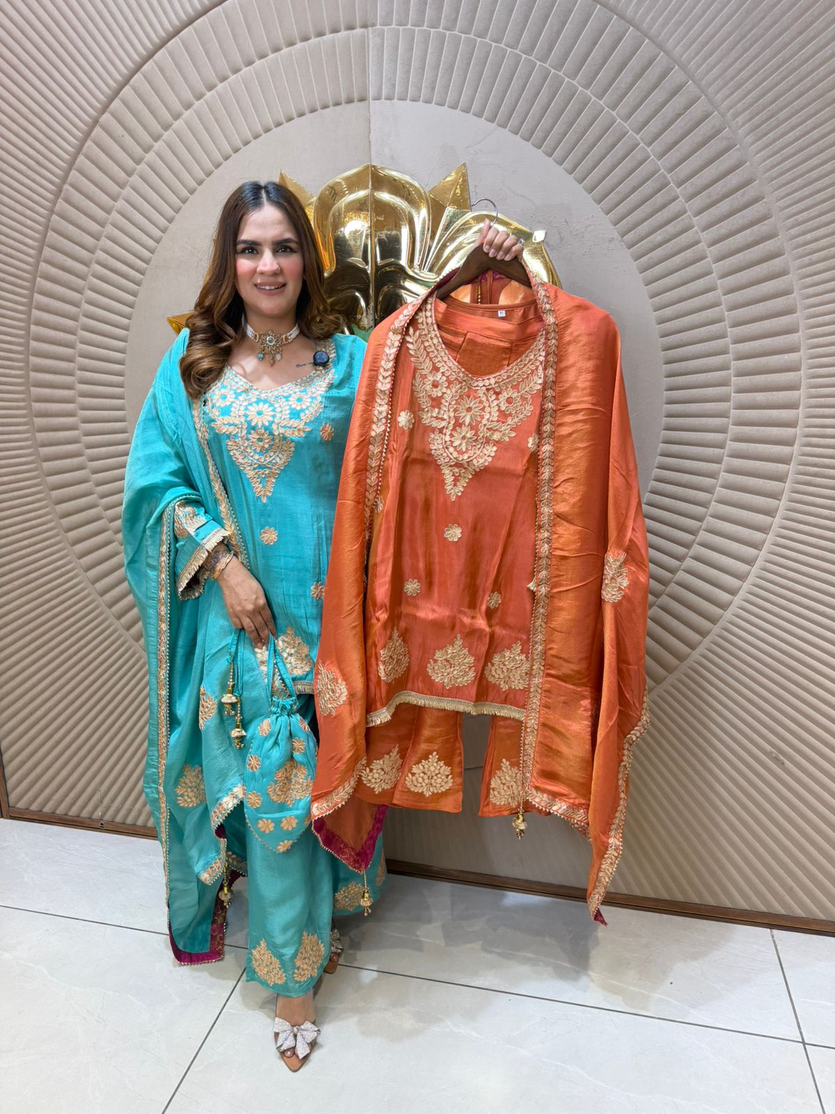 Beautiful Plazzo Suit With Potli PC2820