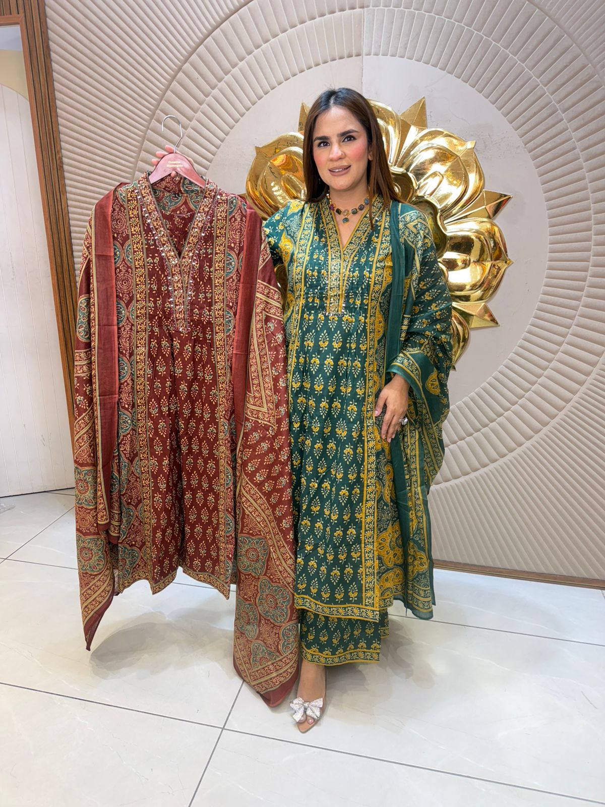 Elegant Long Printed Suit PC2836