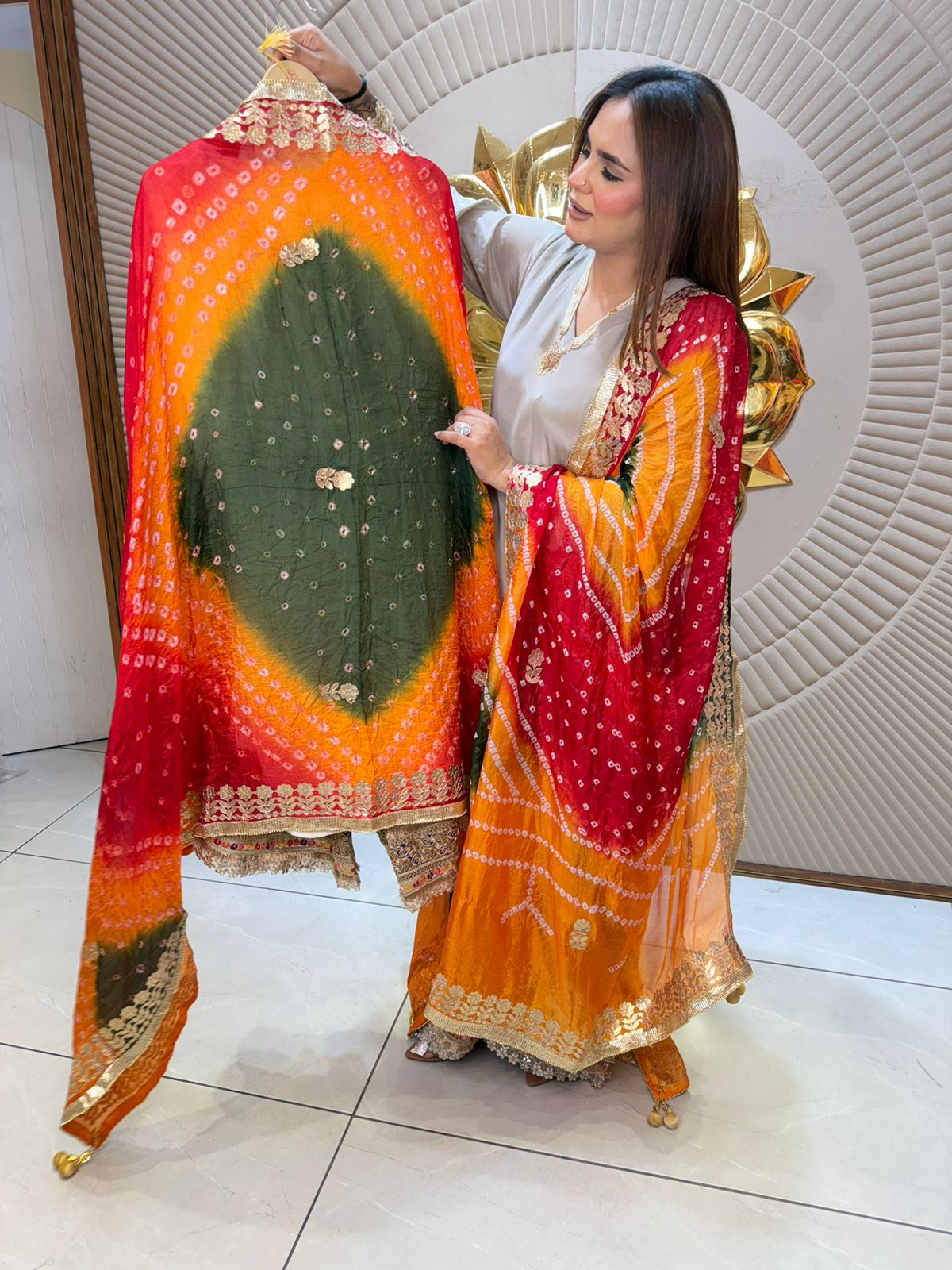 Elegant Suit With Printed Dupatta PC2841