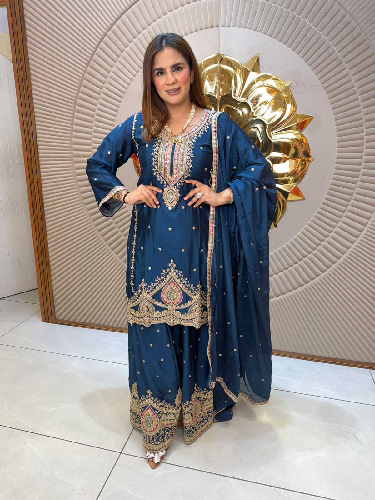 Beautiful Suit With Lace Work PC2842