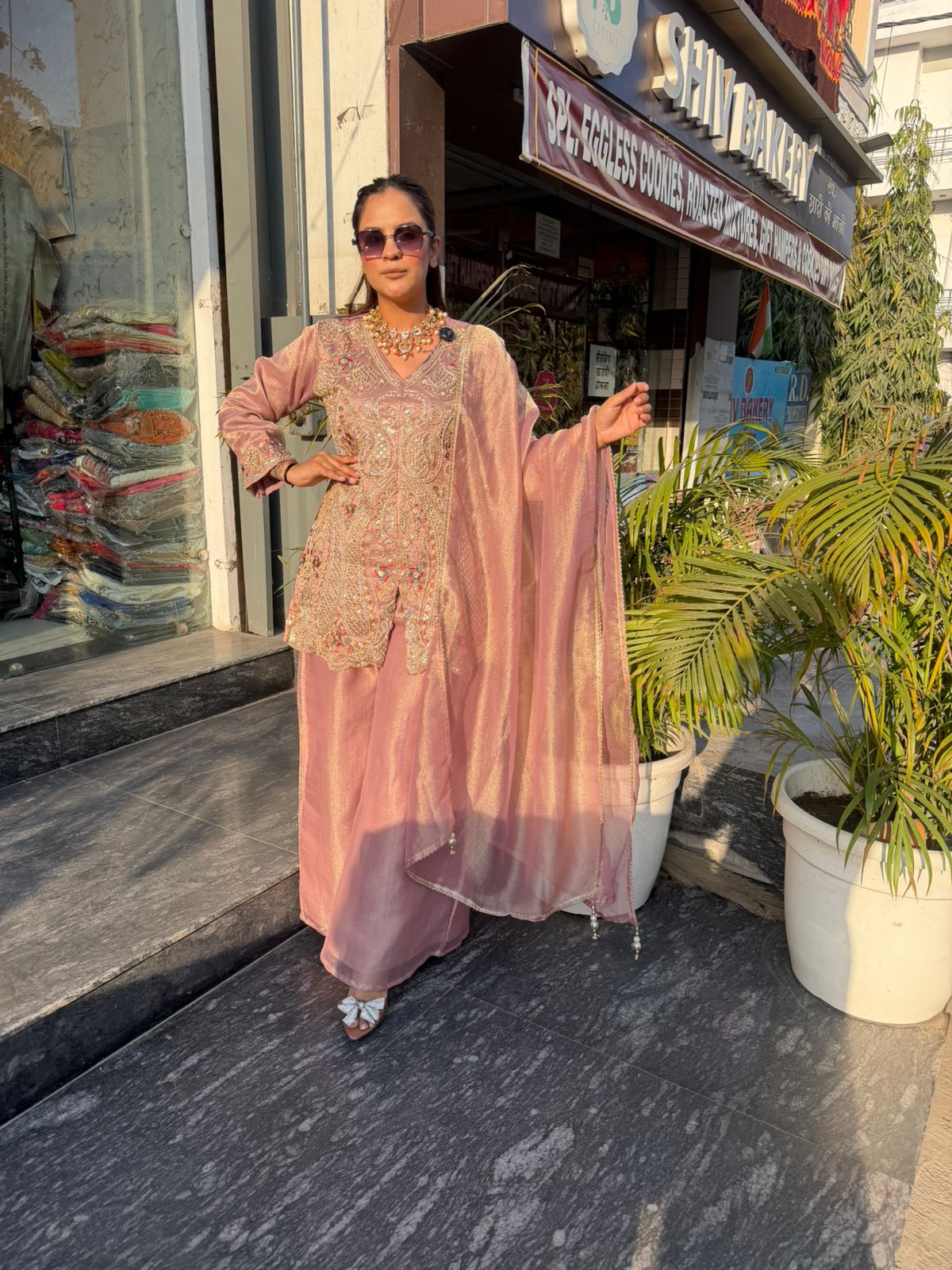 Elegant Suit With Lace Work On Dupatta PC2614