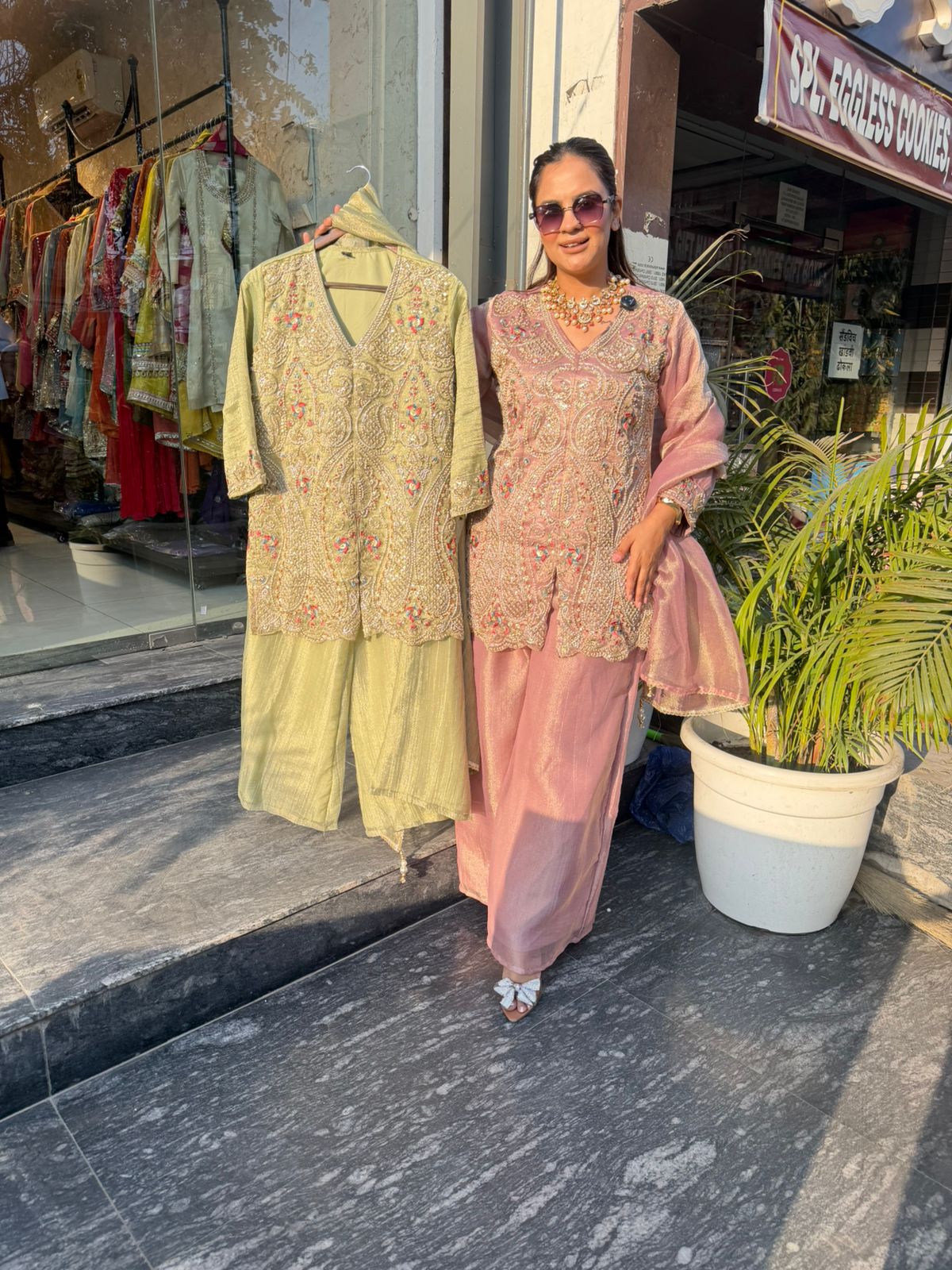 Elegant Suit With Lace Work On Dupatta PC2614