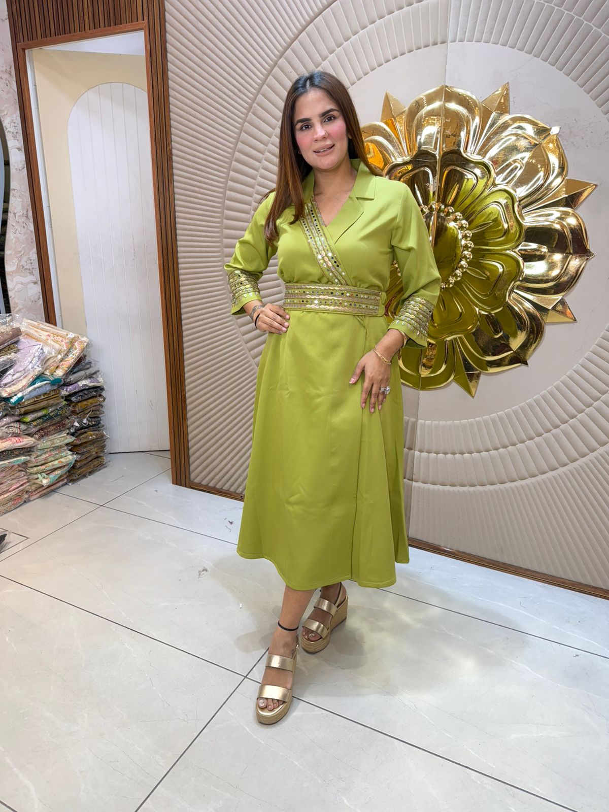 Beautiful Dress With Belt PC2658