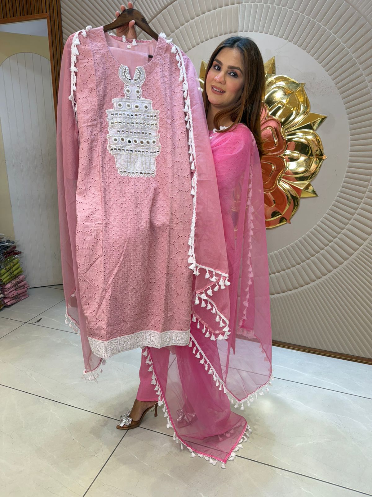 Stunning Suit With Lace Work PC2676