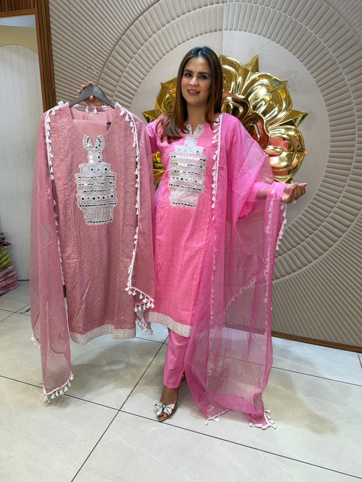 Stunning Suit With Lace Work PC2676