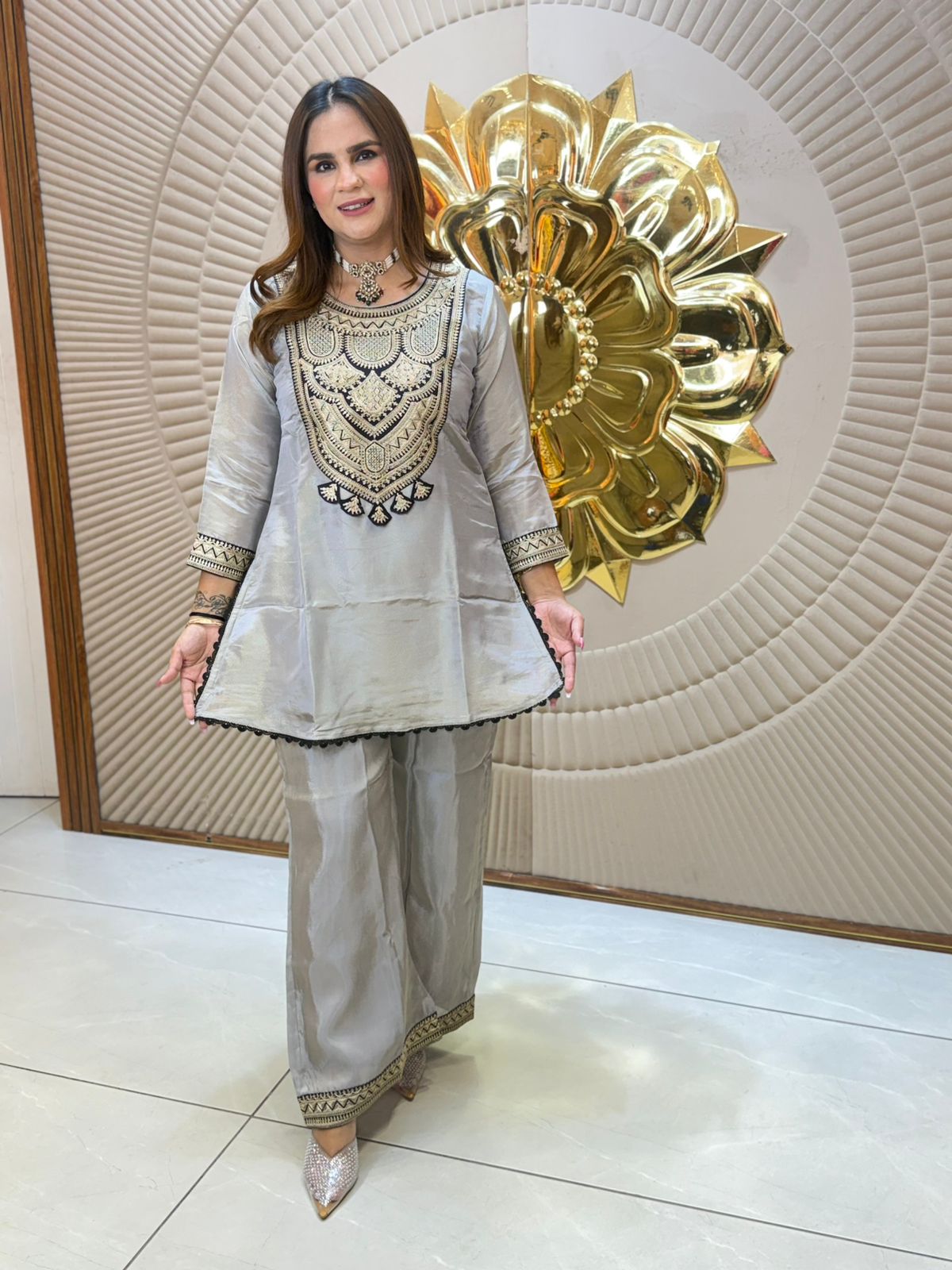 Beautiful Kurti Co-Ord Set With Lace Work PC2714