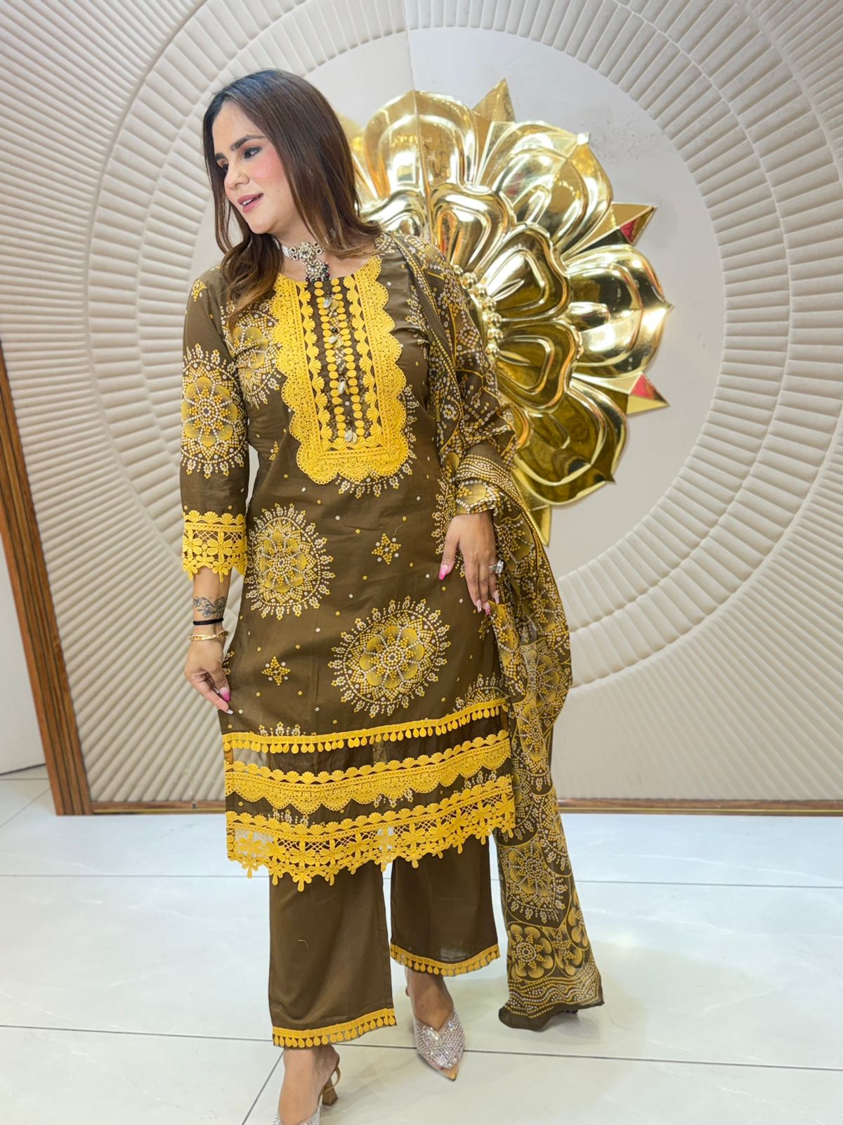 Beautiful Suit with Lace Work PC2716