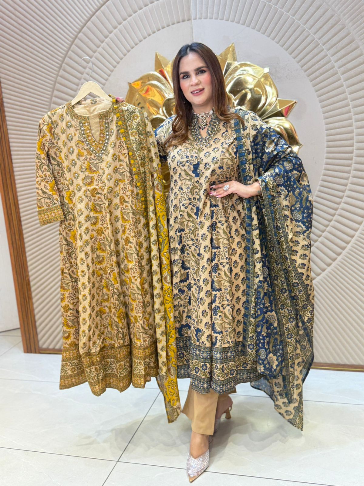 Beautiful Floral Print Anarkali Suit PC2717