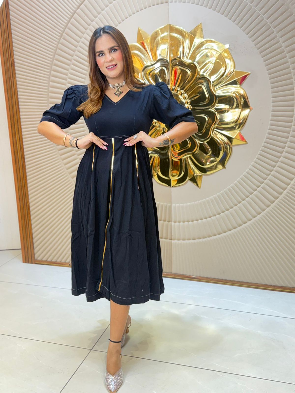 Stunning V-Neck Long Dress PC2723