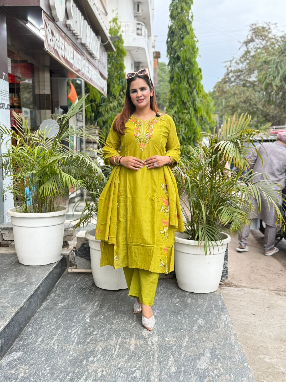 Beautiful Floral Embroidery Work Suit PC2730