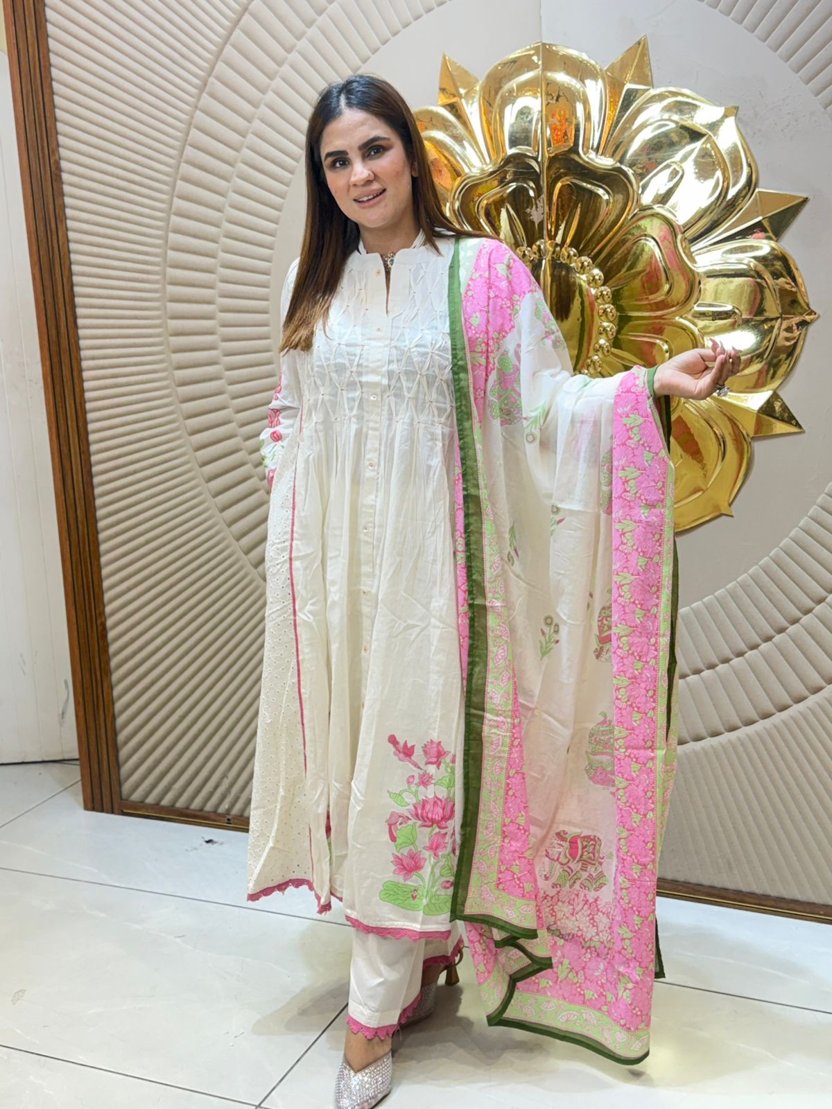 Stunning Floral Print Anarkali Suit PC2742