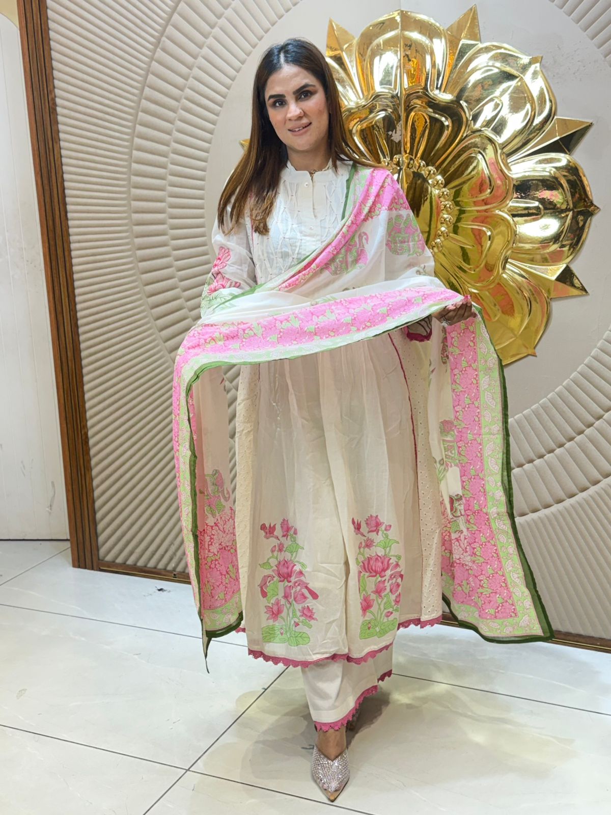 Stunning Floral Print Anarkali Suit PC2742