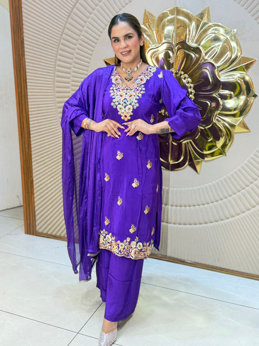 Stunning Flower Work Suit  PC2758