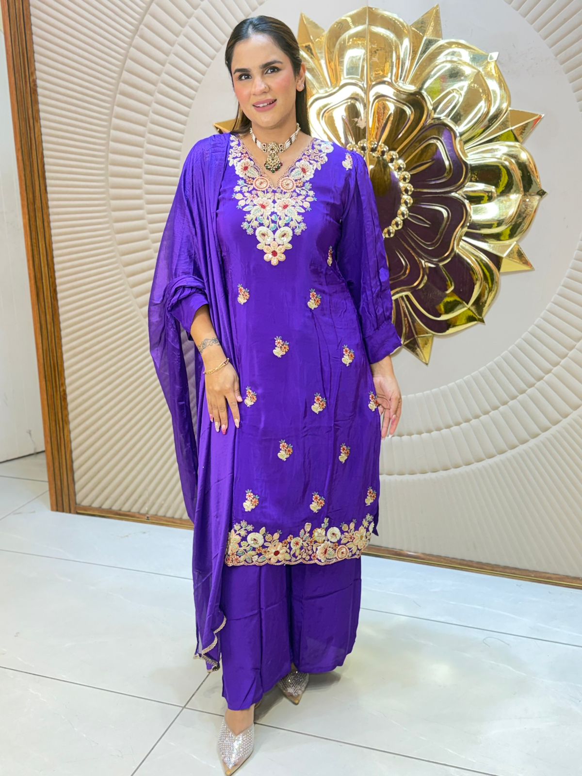 Stunning Flower Work Suit  PC2758