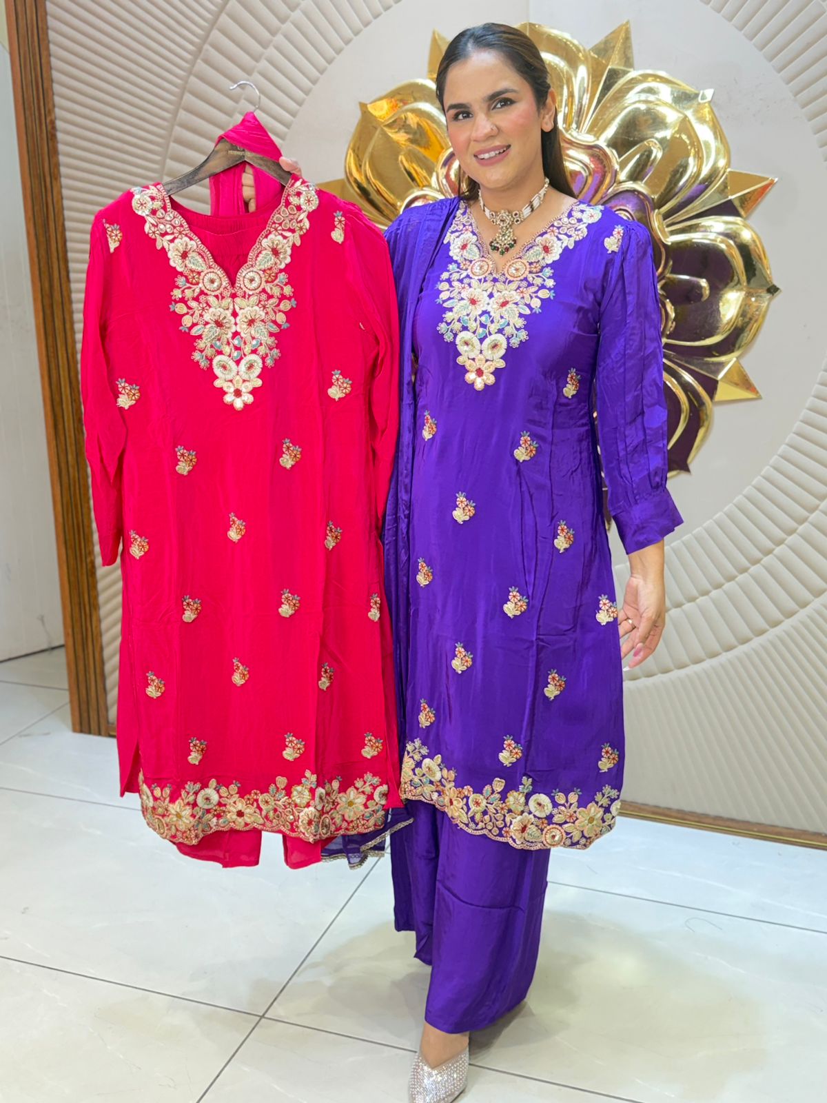 Stunning Flower Work Suit  PC2758