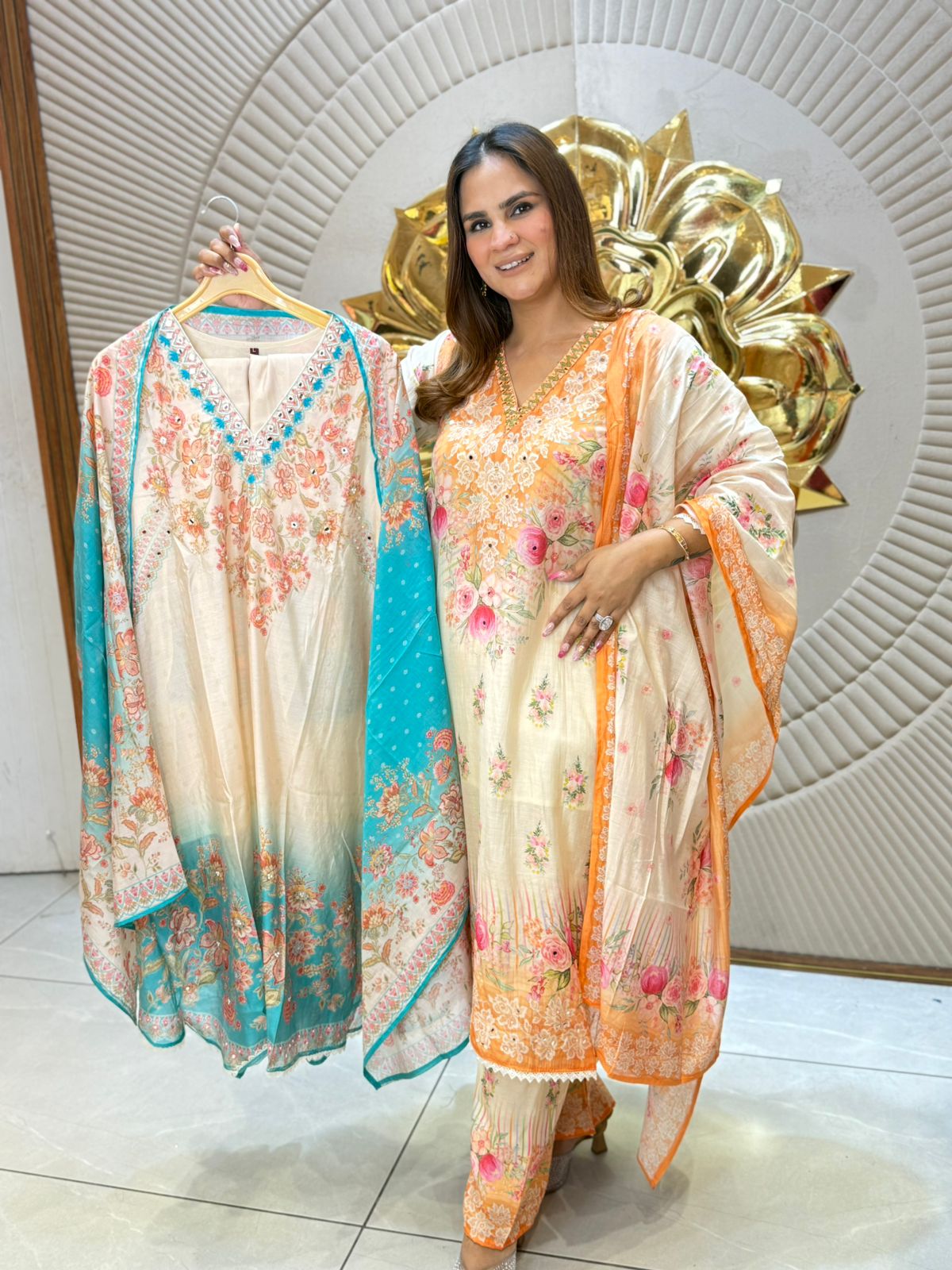 Beautiful Floral Print Anarkali Suit PC2799