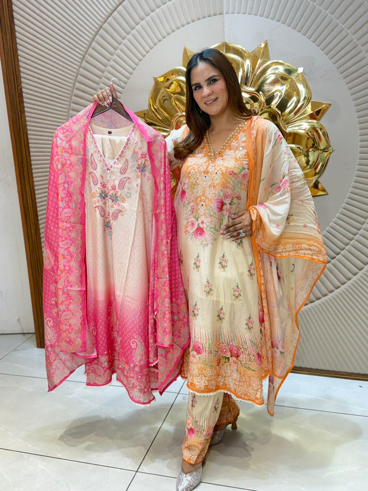 Beautiful Floral Print Anarkali Suit PC2799