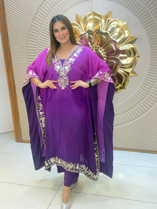 Beautiful Kaftan With Mirror Work PC2818
