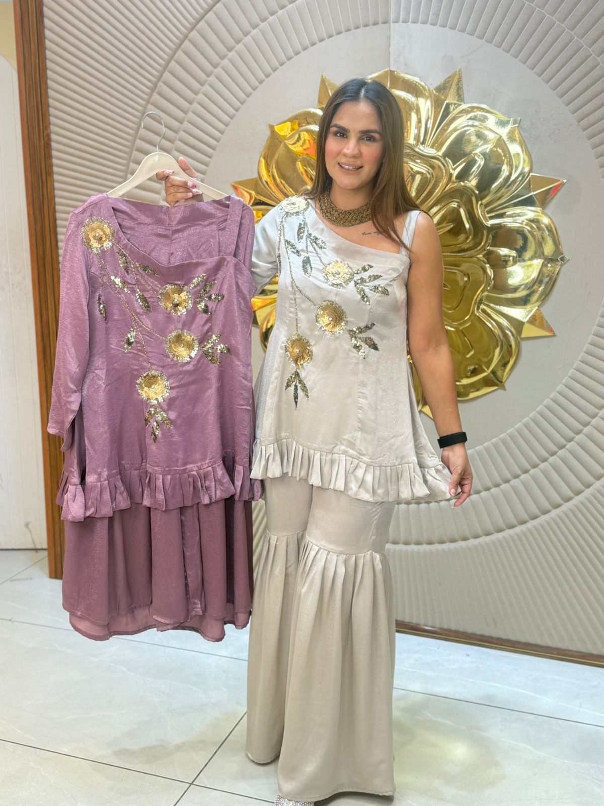 Stunning Sequence Work Sharara Co-Ord Set PC2833