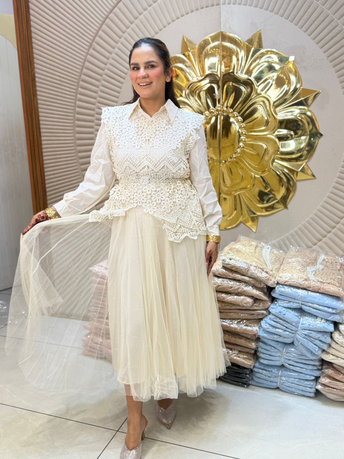 Beautiful 2pc Dress With Belt PC2840