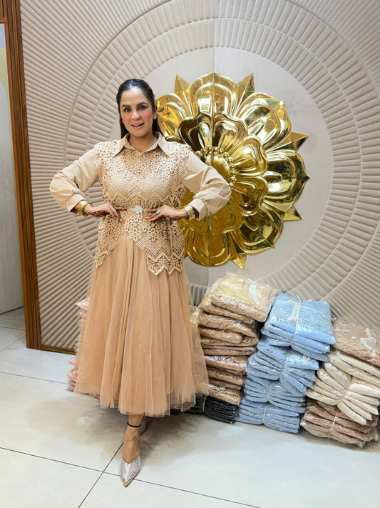 Beautiful 2pc Dress With Belt PC2840