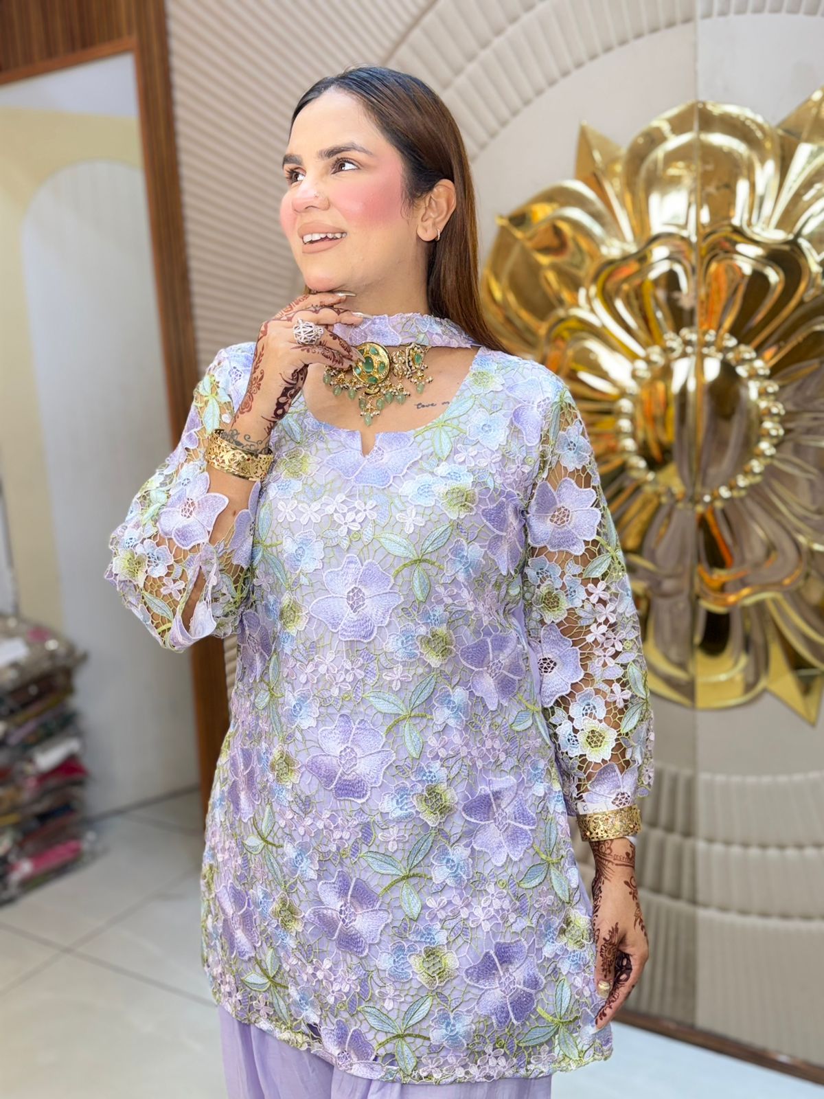 Beautiful Floral Crochet Suit PC2855