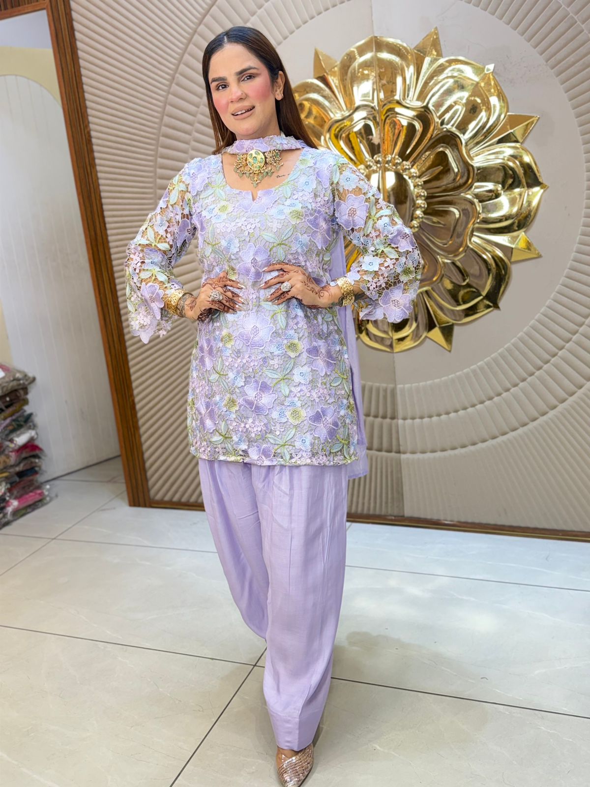 Beautiful Floral Crochet Suit PC2855