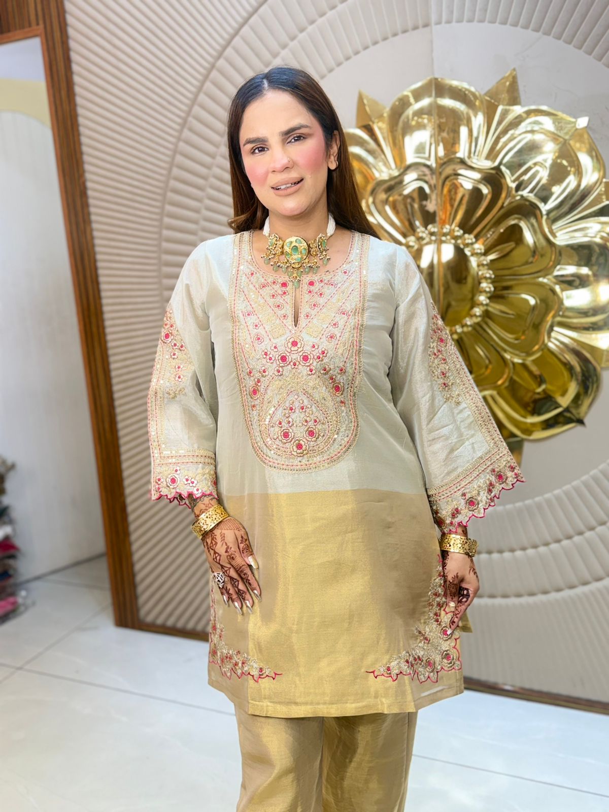 Stunning Suit With Embroidery Work PC2856