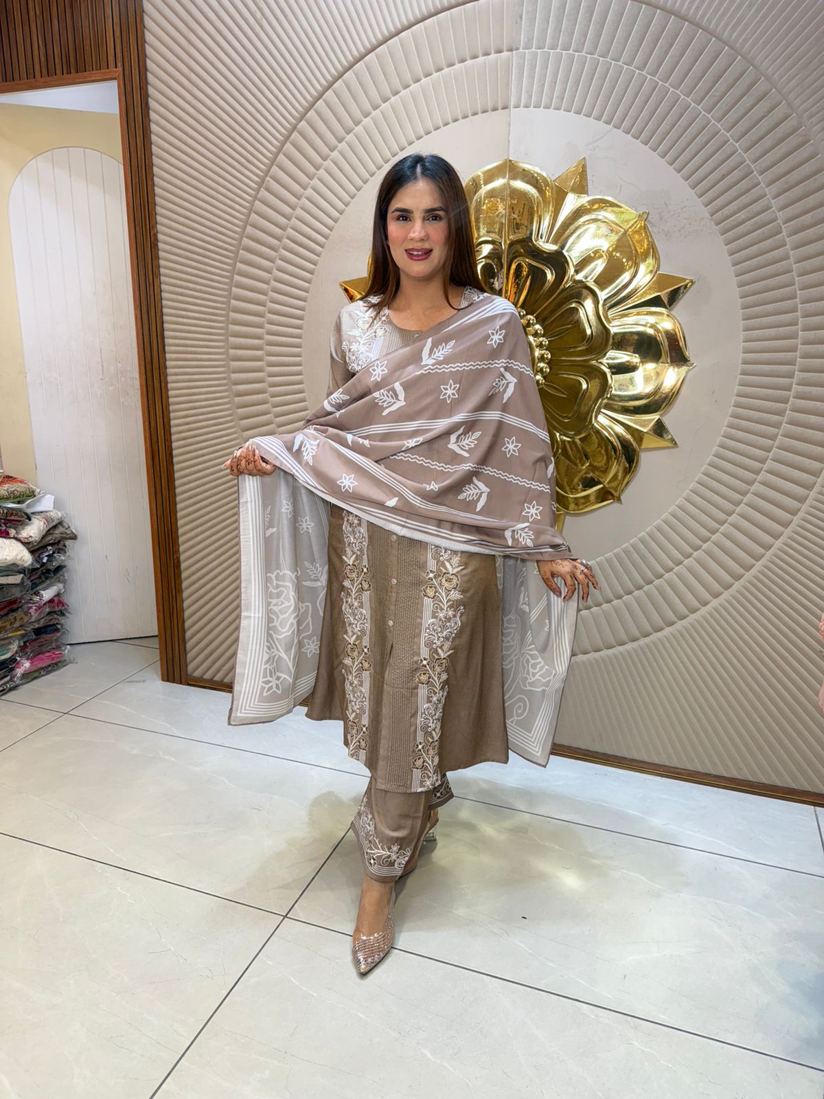 Beautiful Embroidery Work Long Suit PC2873