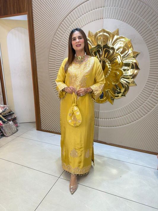 Stunning Indo-Western Dress With Potli PC2875