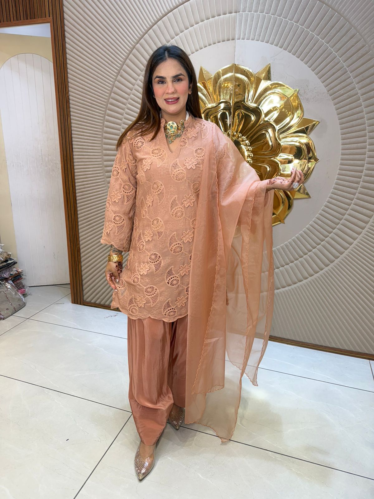 Beautiful Laser Cut Work Suit PC2876