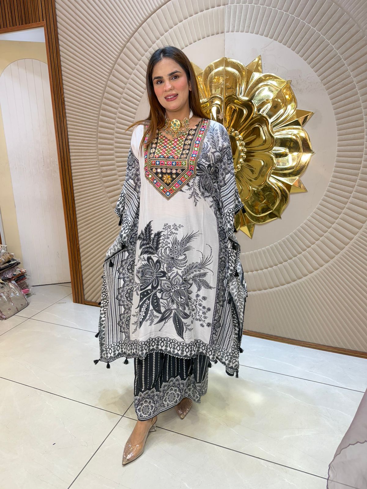 Beautiful Pattern Print Kaftan Set PC2877