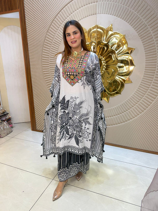 Beautiful Pattern Print Kaftan Set PC2877