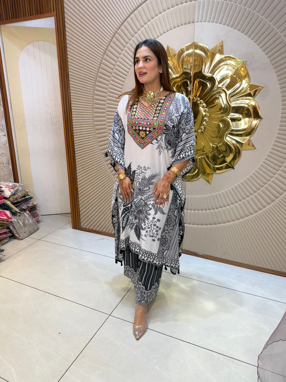 Beautiful Pattern Print Kaftan Set PC2877