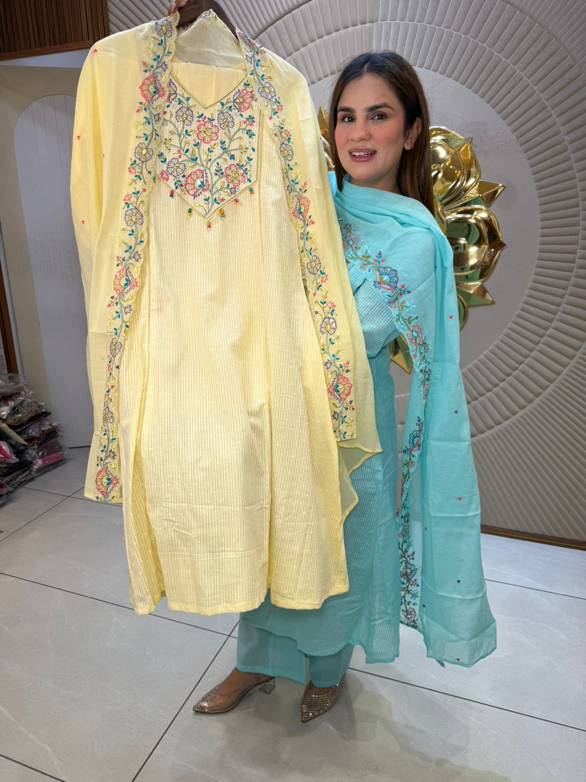 Stunning Floral Embroidery Work Suit PC2880