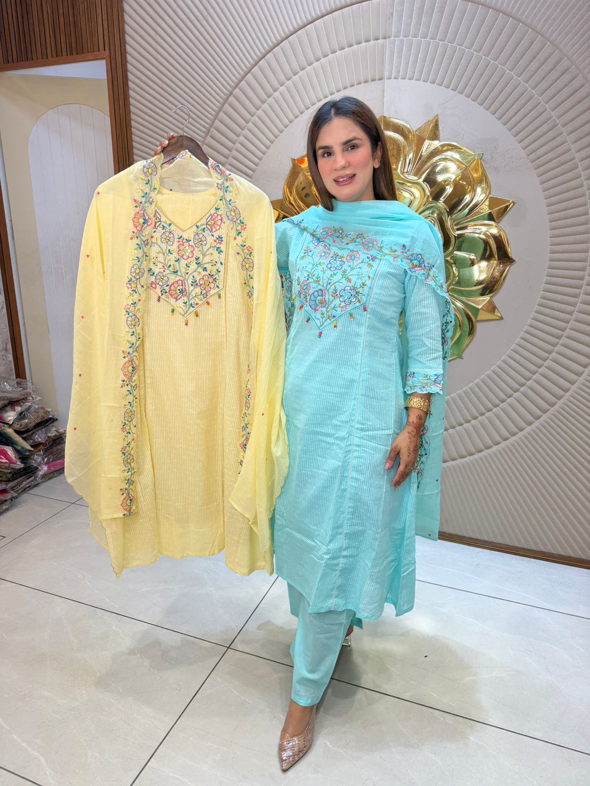 Stunning Floral Embroidery Work Suit PC2880