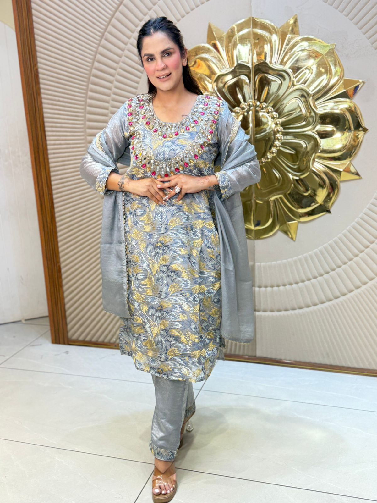 Beautiful Suit With Stone Work PC2885