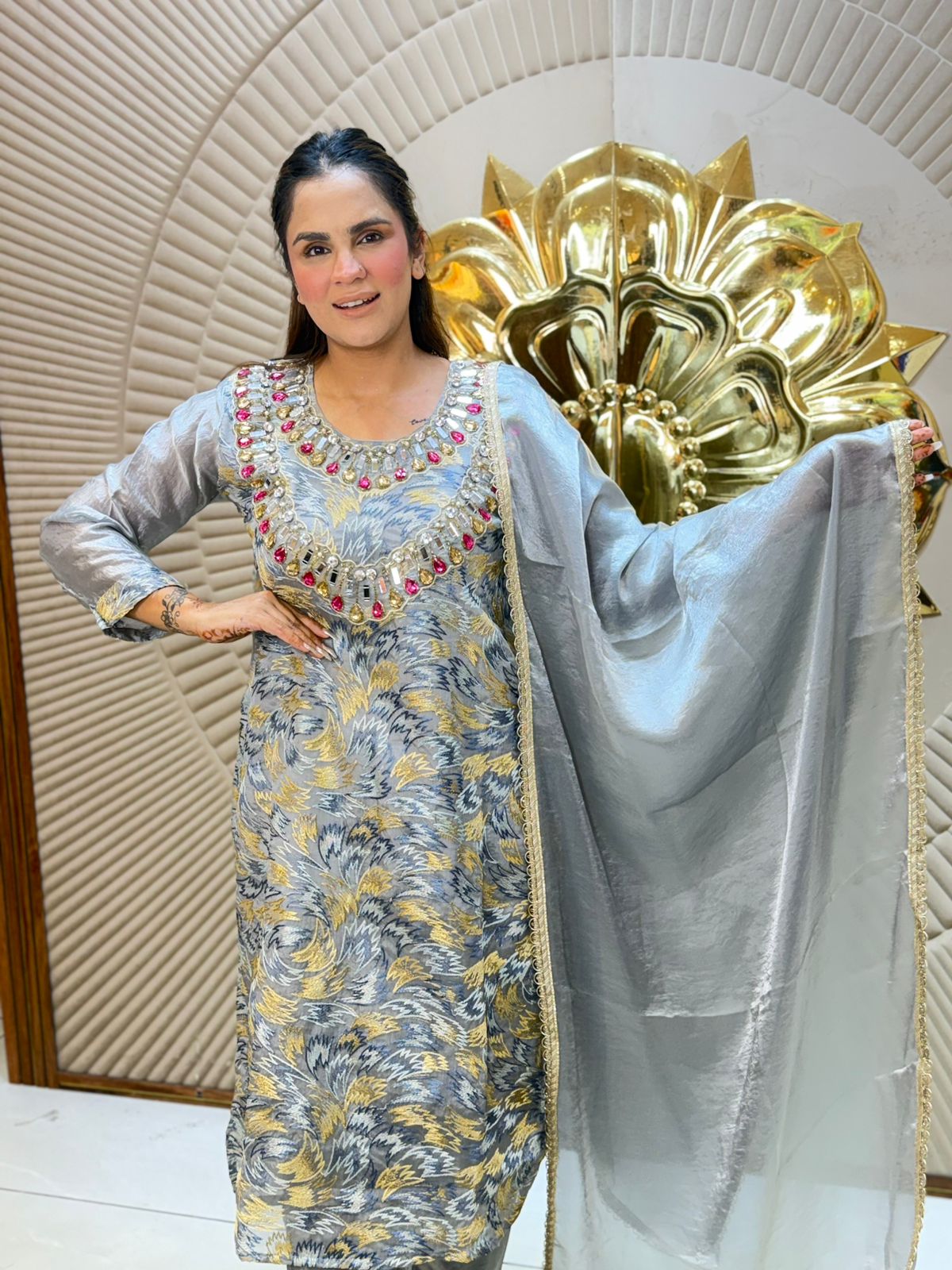 Beautiful Suit With Stone Work PC2885